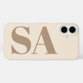 trendy Antiek Wit met Monogram Case-Mate iPhone Case (Achterkant (horizontaal))