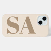 trendy Antiek Wit met Monogram Case-Mate iPhone Case (Achterkant (horizontaal))