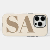 trendy Antiek Wit met Monogram Case-Mate iPhone Case (Achterkant (horizontaal))