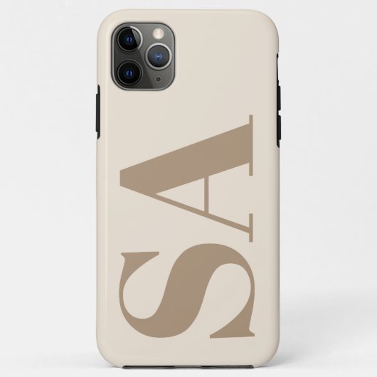 trendy Antiek Wit met Monogram Case-Mate iPhone Case (Achterkant)
