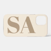 trendy Antiek Wit met Monogram Case-Mate iPhone Case (Achterkant (horizontaal))
