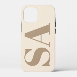 trendy Antiek Wit met Monogram Case-Mate iPhone 12 Mini Hoesje