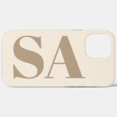 trendy Antiek Wit met Monogram Case-Mate iPhone Case (Achterkant (horizontaal))