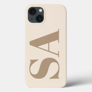 trendy Antiek Wit met Monogram Case-Mate iPhone 13 Hoesje