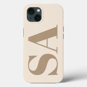 trendy Antiek Wit met Monogram Case-Mate iPhone 13 Hoesje