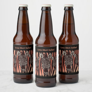 Trendy Antieke Zebra Kudde Persoonlijke Tekst Bier Etiket