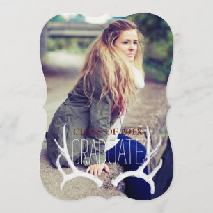 Trendy Antler Bracket Afstuderen 5x7 Uitnodiging