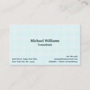 Trendy Aqua Blau Geruit Patroon Modern Elegant Visitekaartje