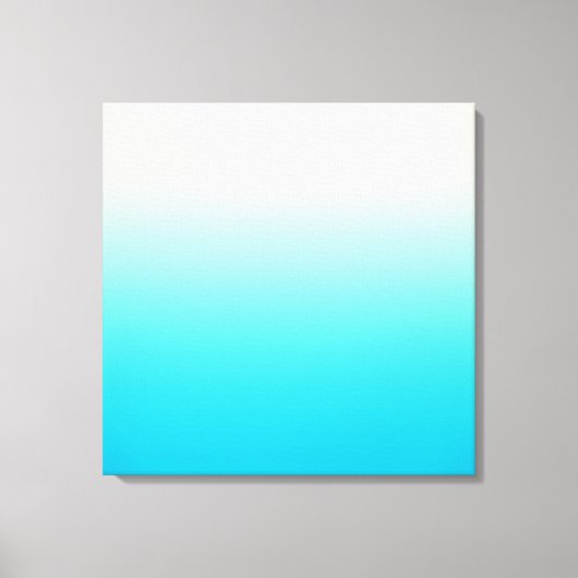 Trendy Aqua Blauwgroen tot  Wit Ombre Gradient Canvas Afdruk (Voorkant)