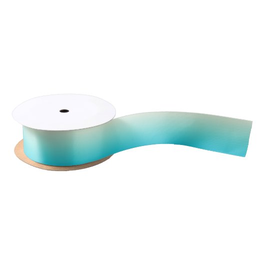 Trendy Aqua Blauwgroen tot  witte ombre gradiënt Lint (Spoel)
