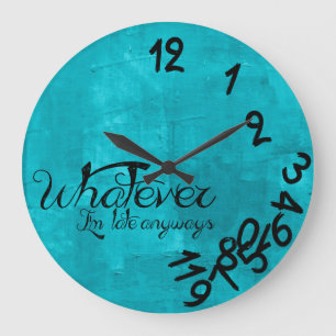 Trendy Aqua Blue What Wall Clock Grote Klok