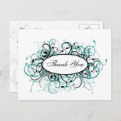 trendy aqua Dankuwel Kaarten (Voorkant / Achterkant)