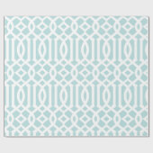 Trendy Aqua en witte trellis patroon Cadeaupapier (Vlak)