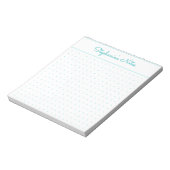 Trendy Aqua Personalized Dot Grid Notitieblok (Gedraaid)