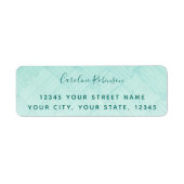 Trendy Aquamarine Pattern Return Address Etiket (Voorkant)