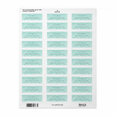 Trendy Aquamarine Pattern Return Address Etiket (Full Sheet)