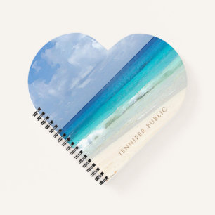 Trendy Aquarel Natuur Zeelandschap Golven Sjabloon Notitieboek
