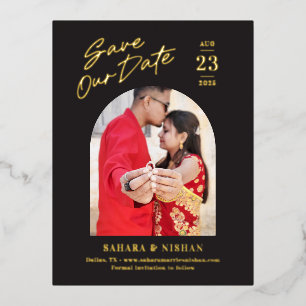 Trendy Arch FOLIE Wedding Save the Date Briefkaart