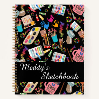Trendy Art Supplies Design voor kunstenaars Notitieboek