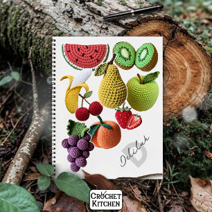Trendy Artistieke Regenboog Haakfruit Collage Notitieboek