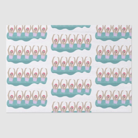 Trendy artistieke zwemmers | Artistisch zwemgif Tissuepapier (Voorkant)