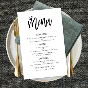 Trendy Artsy Script Text Only Wedding Menu Poster