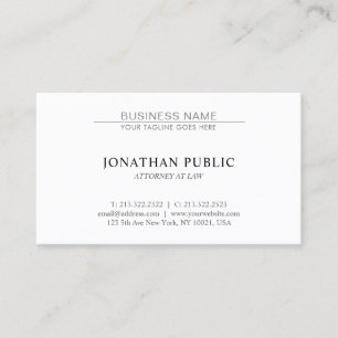 Trendy Attorney Law Kantoor Lawyer Minimalist Plai Visitekaartje