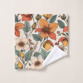 Trendy Autumn Garden Olive Rust Personalized Towel (Gant de toilette)