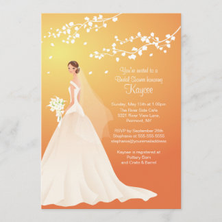 Trendy Autumn Gold Bride Vrijgezellenfeest Invite Kaart