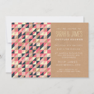 Trendy Aztec Triangles Couples Shower Party Invite Kaart