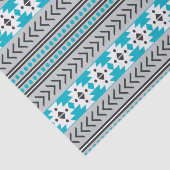 Trendy Aztec Tribal Print Geometric Pattern Blue Tissuepapier (Detail)