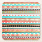 Trendy aztec vierkante kartonnen onderzetter (Voorkant)