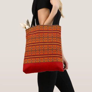 Trendy Azteken Mexicaans Oranje Tribale Print Draagtas