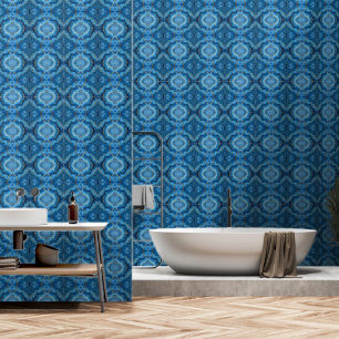 Trendy Azure Blue Gold Marble Collectie Behang
