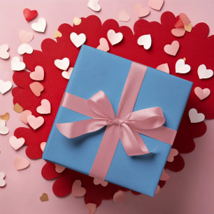 Trendy Azure Blue Wrapping Paper Roll Cadeaupapier