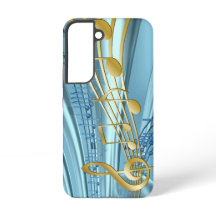 Trendy Baby Blue Musical Notes