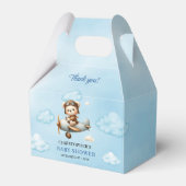 Trendy Baby Boy Shower Aviator Teddy Plane Box Bedankdoosjes (Voorkant Zijde)