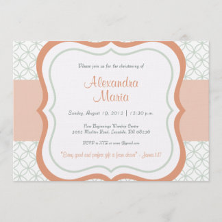Trendy Baby Dedication Christening Uitnodiging
