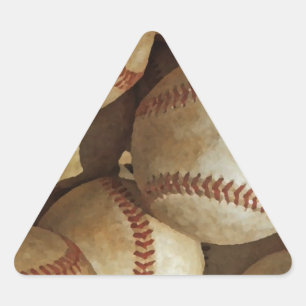 Trendy Baseball Artwork Driehoek Sticker