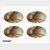 Trendy Baseball Artwork Ovale Sticker (Vel)