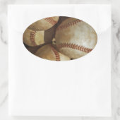 Trendy Baseball Artwork Ovale Sticker (Tas)