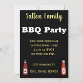 Trendy BBQ Barbecue Backyard Potluck Party Kaart (Achterkant)