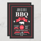 Trendy BBQ Uitnodiging (Voorkant / Achterkant)