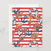 Trendy Beach Pattern Briefkaart (Voorkant / Achterkant)