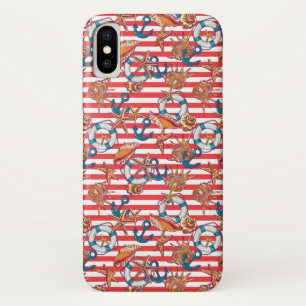 Trendy Beach Pattern   Monogram iPhone X Hoesje