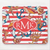 Trendy Beach Pattern | Monogram Muismat (Voorkant)