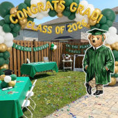 Trendy Bear Printable Graduation Party Decor Poster