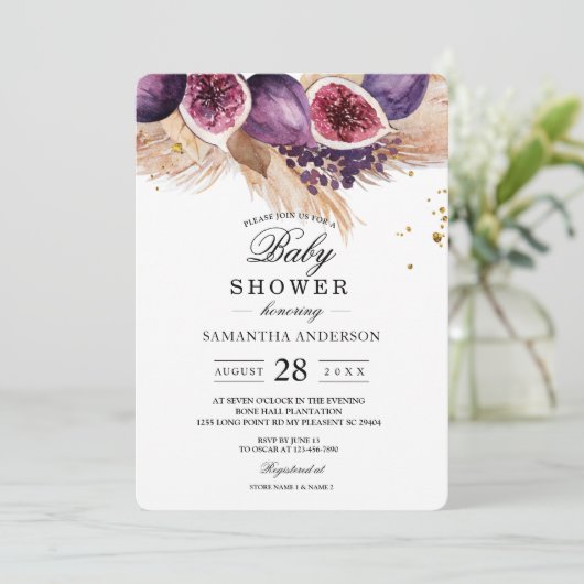 Trendy Beauty Paarse Figs & Pampas Kaart (Staand voorkant)