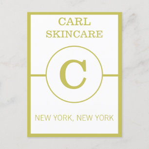 Trendy Beauty Salon Monogram Business Promo Briefkaart