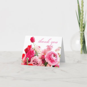 Trendy Bedankt Handgeschreven Script Rozen Bloemen